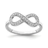 Sterling Silver Rhodium-plated with CZ Infinity Ring